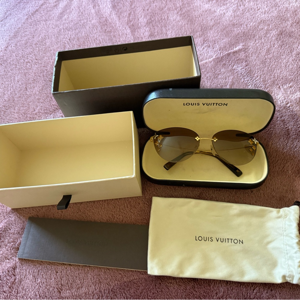 Louis Vuitton Gold and Brown Sunglasses